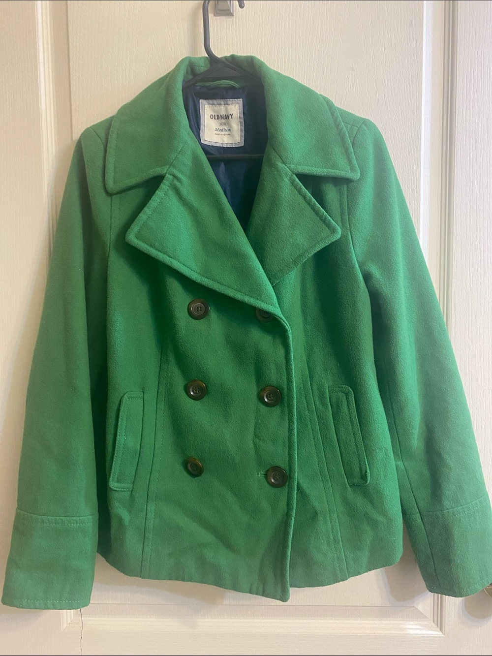 Old Navy Bright Green Double-Breasted Peacoat